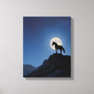 Toile Œuvre d'art représentant la silhouette d'un cheval
