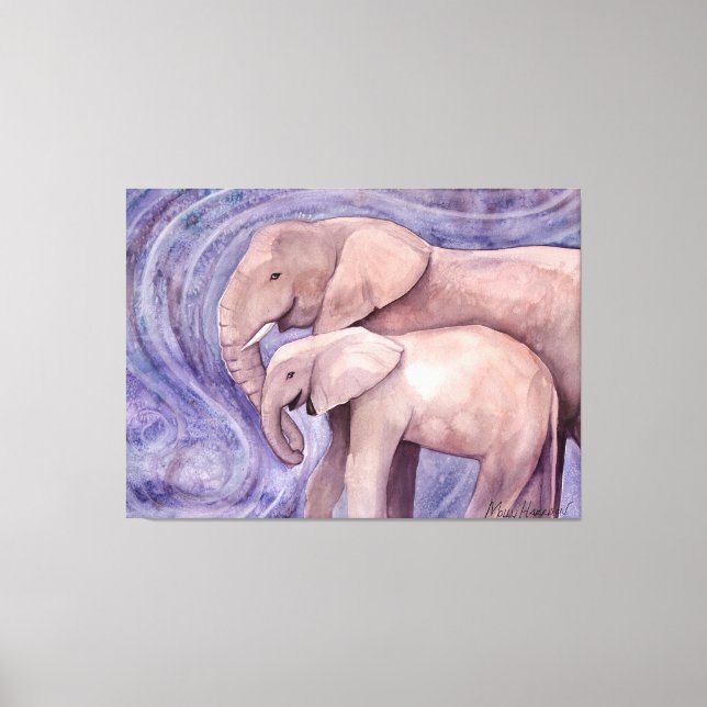 Toile Oeuvre de Molly Harrison sur Two Elephants Wildlif (Recto)