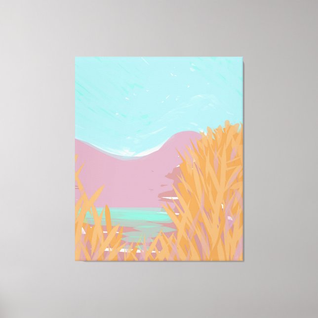 Toile Oeuvre D'Origine Contemporaine "Le Lac" Triptyque (Recto)