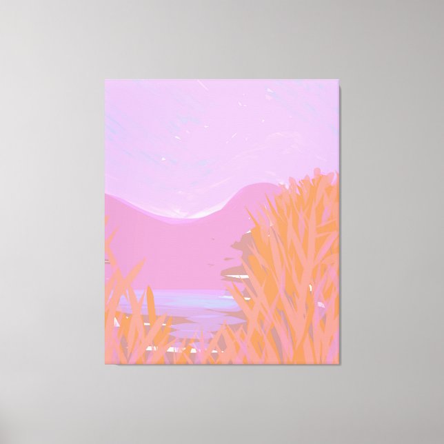 Toile Oeuvre D'Origine Contemporaine "Le Lac" Triptyque (Recto)