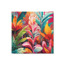 OEuvre florale en acrylique - Riche, coloré