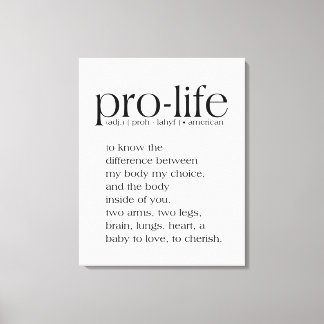 Toile OEuvre murale de définition Pro-Life