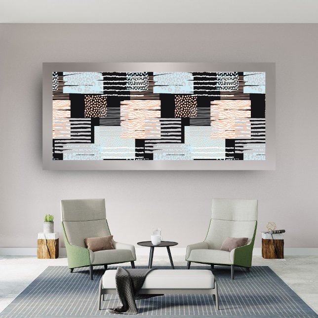 Toile OEuvre murale décorative, formes et lignes géométr (Créateur téléchargé)