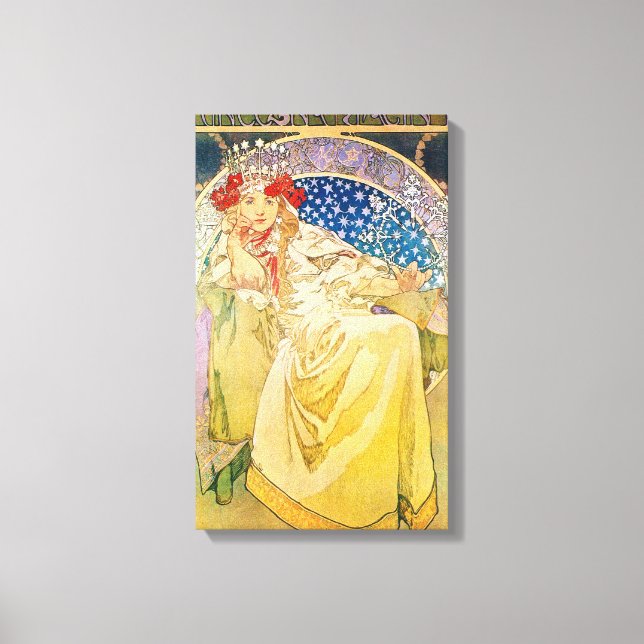 Toile Oeuvre vintage Alphonse Mucha (Recto)
