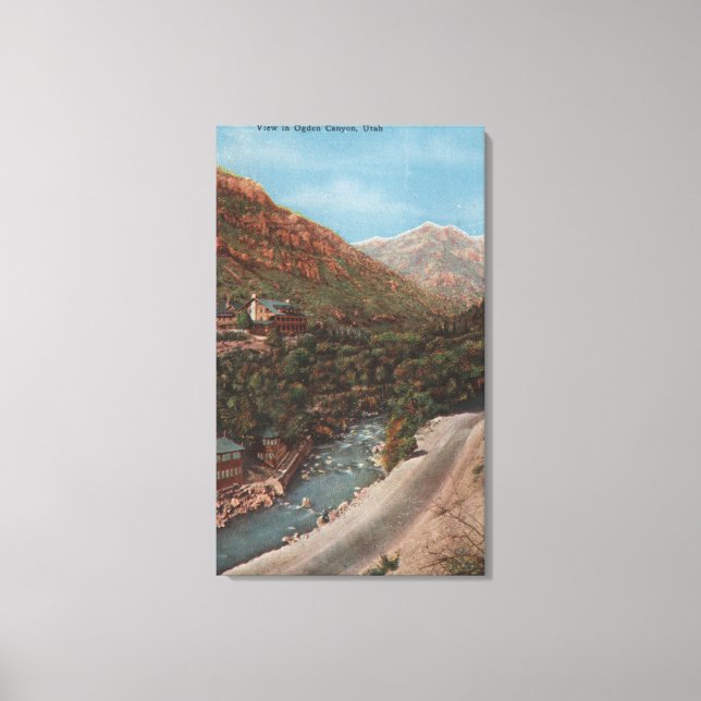 Toile Ogden, Utah - Ogden Canyon Vue & Rivière (Recto)