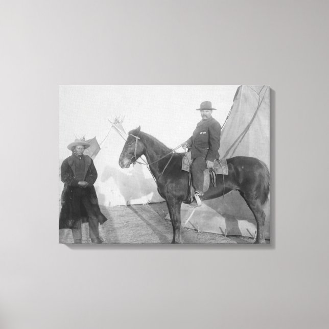 Toile Oglala Chef "Ours rocheux" avec blanc (Recto)