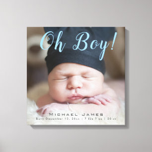 Toile Oh mon Dieu ! Nouveau bébé photo Keepsaké statisti