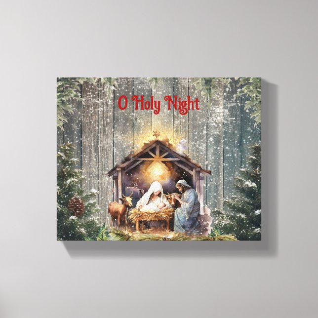 Toile Oh Sainte Nuit : Une Scène de Nativité Intemporell (Recto)