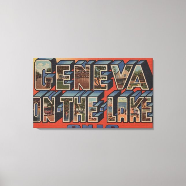 Toile Ohio - Genève-sur-le-lac - Scènes à grandes lettre (Recto)
