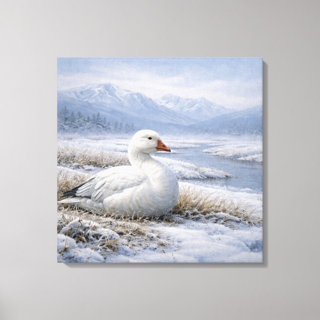 Toile Oie des neiges faune hiver (Recto)