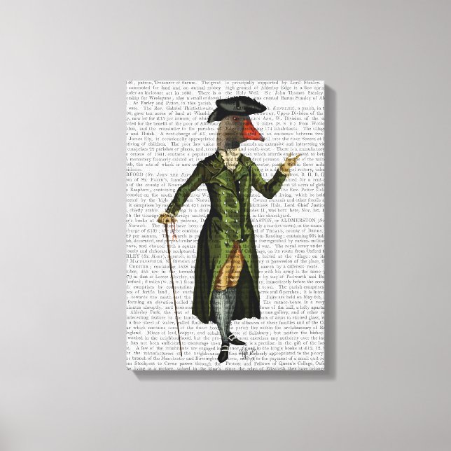 Toile Oie en Green Regency Manteau (Recto)