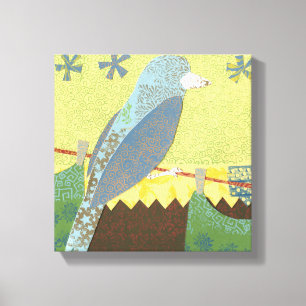 Toile Oiseau coloré sur un fil