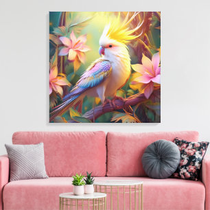 Toile Oiseau de fantaisie Perruche à aile iridescente