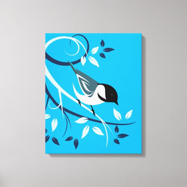 Toile Oiseau De Poulet Sur Branche (Recto)