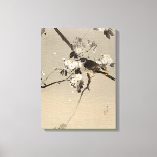 Toile Oiseau de Watanabe Seitei sur une branche