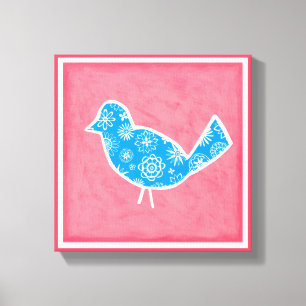 Toile Oiseau décoratif avec Motifs sur Arrière - plan ro