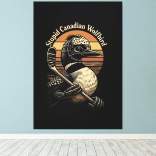 Toile Oiseau loup canadien stupide