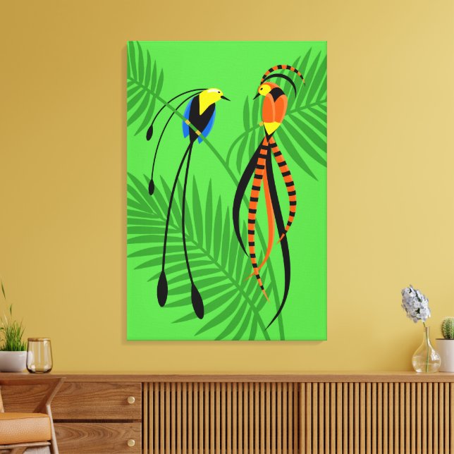 Toile Oiseaux colorés et lumineux du paradis (Insitu(Salon))