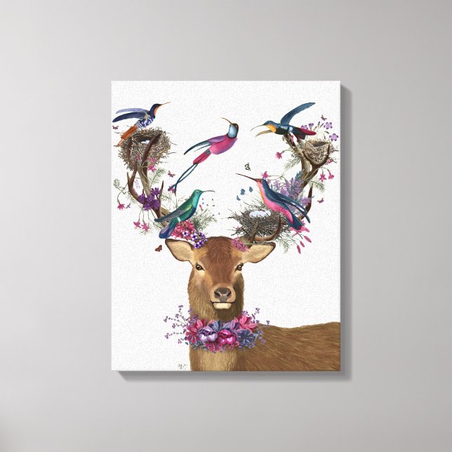 Toile Oiseaux de cerfs, nids d'oiseaux tropicaux (Recto)