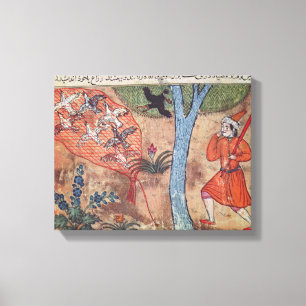 Toile Oiseaux de chasse, 'du livre de Kalila et