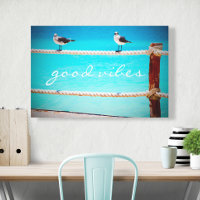 Oiseaux de mer Océan Photo Good Vibes Typographie