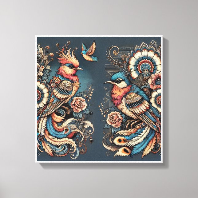 Toile Oiseaux d'élégance bohème en Harmony Canvas mur d' (Recto)