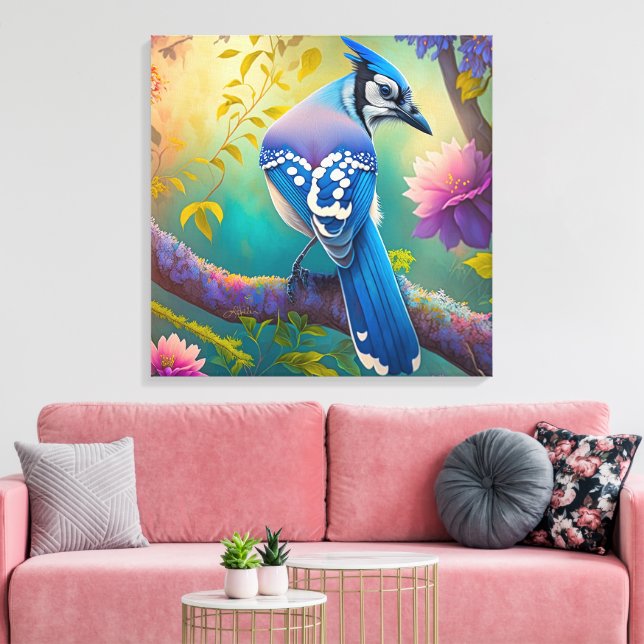 Toile Oiseaux d'Imaginaire Jay bleu (Insitu(Salon))
