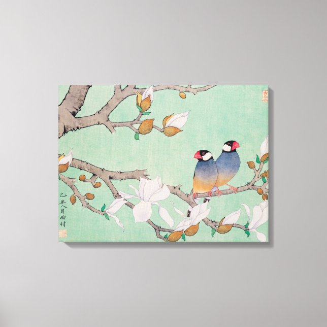 Toile Oiseaux jumeaux dans les Branches Cancas (Recto)