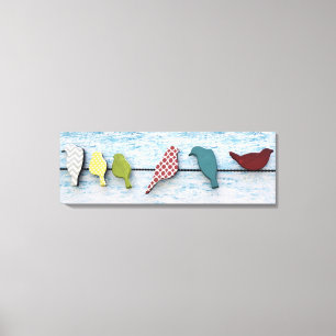 Toile Oiseaux sur fil 36" x 12", 1,5"