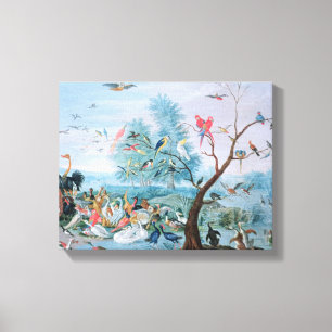 Toile Oiseaux tropicaux dans un paysage