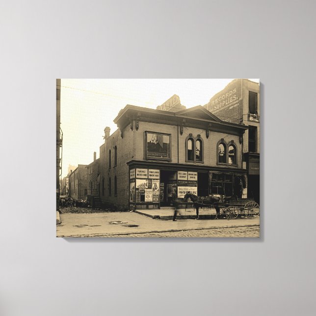 Toile Old Milwaukee 1912 La pharmacie de Diller McGreal  (Recto)