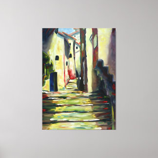Toile Old Town Alley: Impressionist  Painting wall Art 