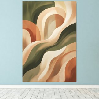 Toile Olive Terracotta Abstract Gallery Art Canvas Print