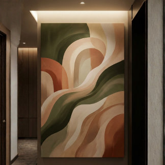 Toile Olive Terracotta Abstract Gallery Art Canvas Print