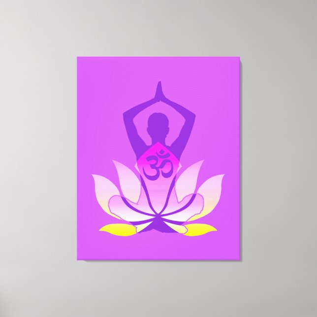 Toile OM Namaste dynamique Spirituel Lotus Fleur Yoga (Recto)