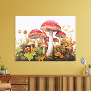 Toile Ombre de champignons de la forêt enchantée