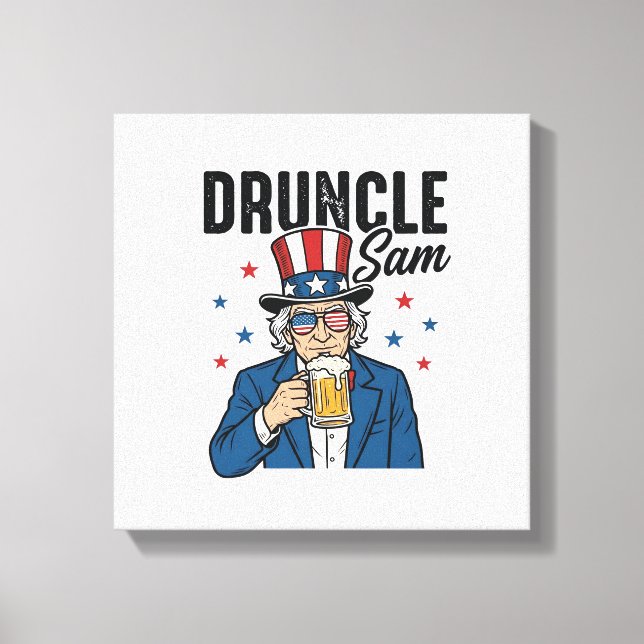Toile Oncle Sam drôle de conception vectorielle de bière (Recto)