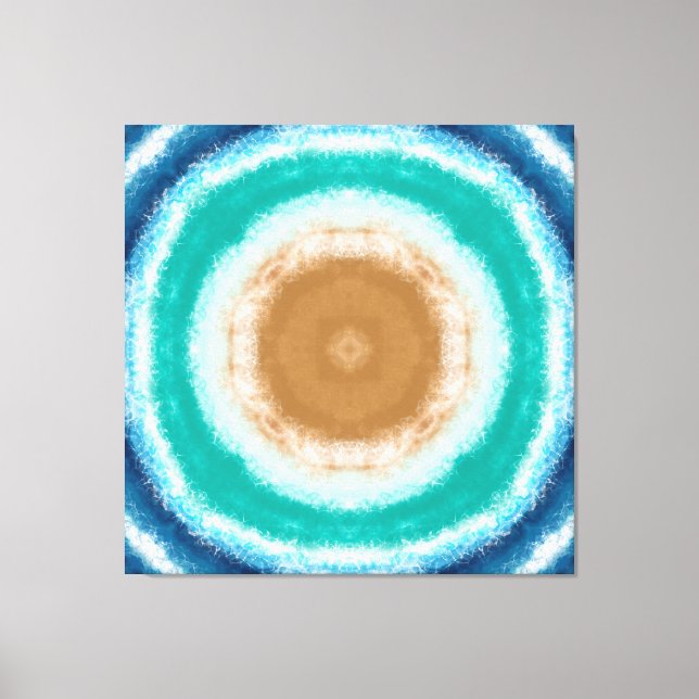 Toile Ondes d'océan rondes Turquoise et Turquoise (Recto)