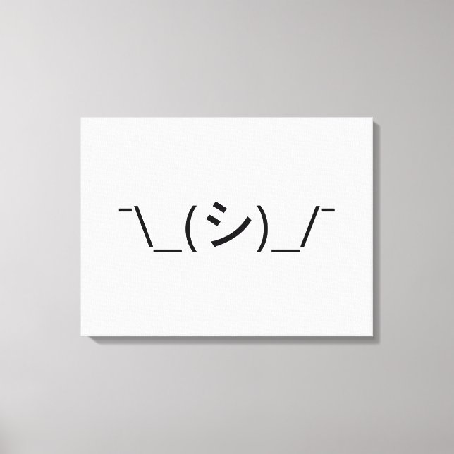 Toile Oops Shrug Emoticon ; -\_(シ)_/ (Recto)