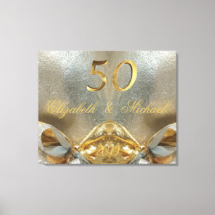 Toile Or du 50e anniversaire du Mariage Mariage d'or