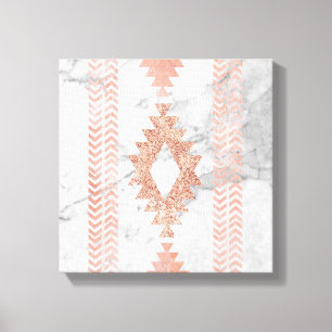 Toile or rose géométrique minimaliste aztèque marbre bla