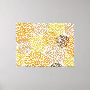 Toile Orange Brown dahlia fleurit mur art