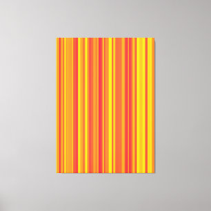 Toile Orange rouge jaune rayures