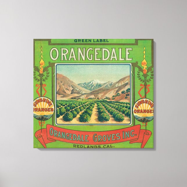 Toile Orangedale Orange LabelRedlands, CA (Recto)