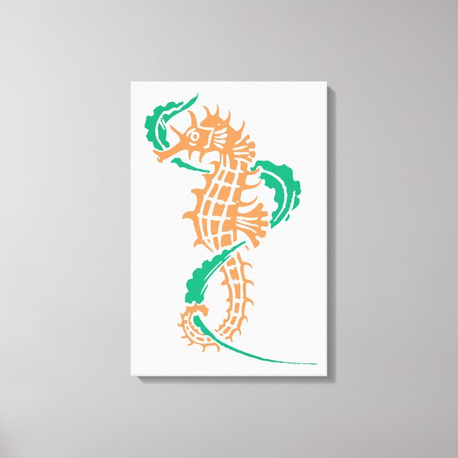 Toile Oranger de mer, vert émétrique et algues (Recto)