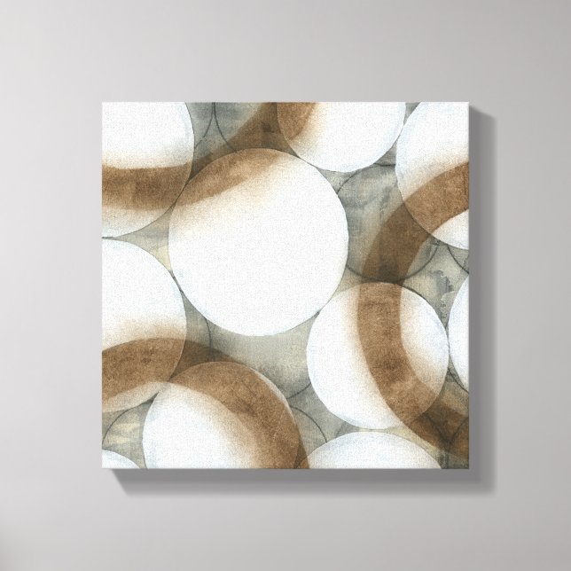 Toile Orbes blanches et cercles Brown (Recto)