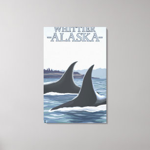 Toile Orca Whales #1 - Whittier, Alaska