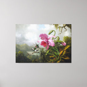 Toile Orchid HEADE et colibris près du lac Mountain