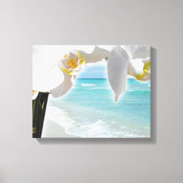 Toile Orchidée Aqua Beach (Recto)