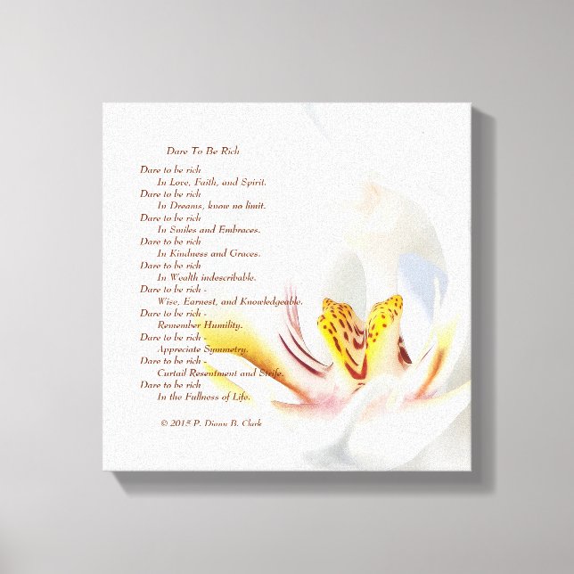 Toile Orchidée "Oser être riche" (Recto)